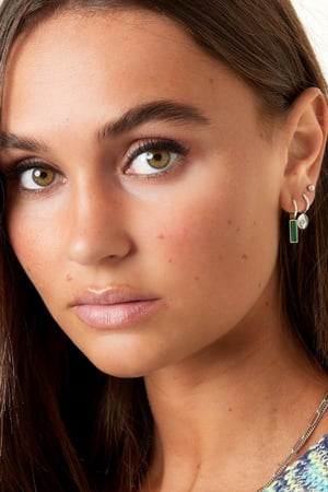 Earrings star with zirkon Silver Color Stainless Steel h5 Picture2